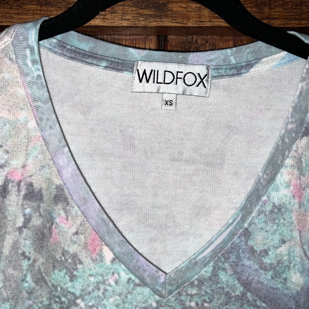 Rare Wildfox Garden of Good and Evil Baggy Beach Jumper in Aqua Multi Size XS - Picture 4 of 5